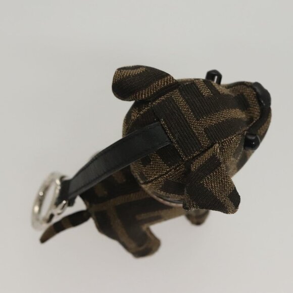 FENDI Zucca Canvas Charm Black Brown Auth ac3769 - Picture 3 of 16
